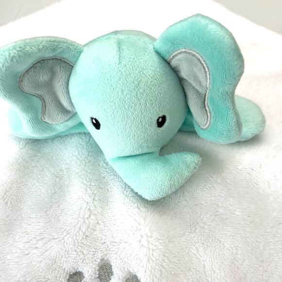Baby Gear 2016 Elephant Security Blanket Lovie Aqua Blue/White 15x15 - Picture 3 of 7